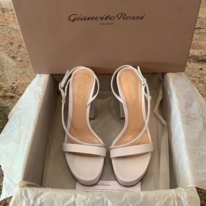 Gianvito Rossi White Platform Heel Size 37